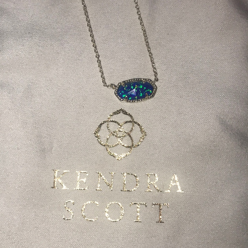 Kendra Scott dark blue opal necklace